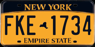 NY license plate FKE1734