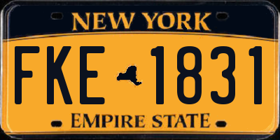NY license plate FKE1831