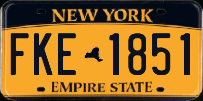 NY license plate FKE1851