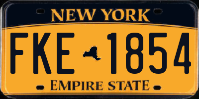 NY license plate FKE1854
