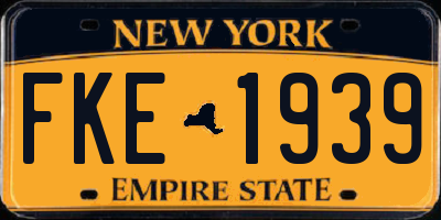 NY license plate FKE1939