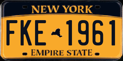NY license plate FKE1961