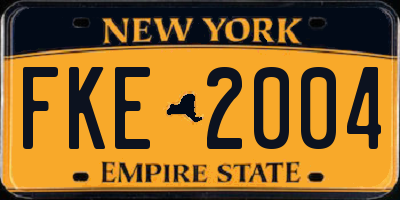 NY license plate FKE2004