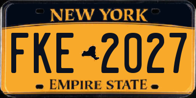 NY license plate FKE2027