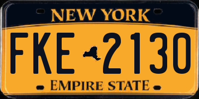 NY license plate FKE2130