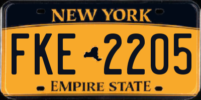 NY license plate FKE2205