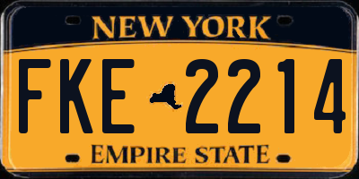 NY license plate FKE2214