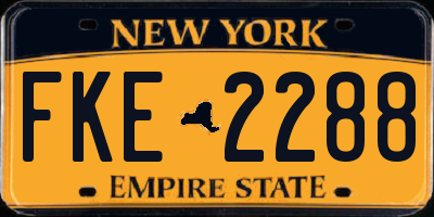 NY license plate FKE2288