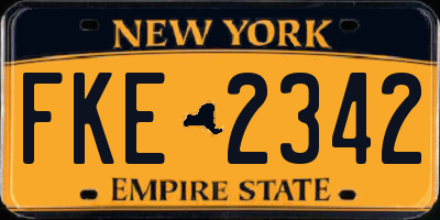 NY license plate FKE2342