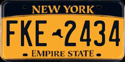 NY license plate FKE2434