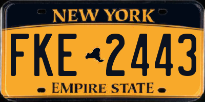 NY license plate FKE2443