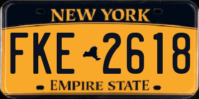 NY license plate FKE2618