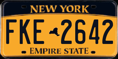 NY license plate FKE2642
