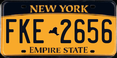 NY license plate FKE2656