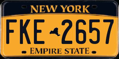 NY license plate FKE2657