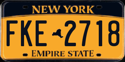 NY license plate FKE2718