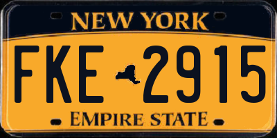 NY license plate FKE2915