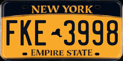 NY license plate FKE3998