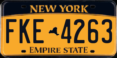 NY license plate FKE4263
