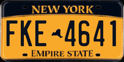 NY license plate FKE4641