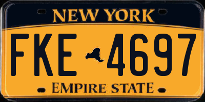 NY license plate FKE4697