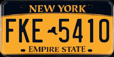 NY license plate FKE5410