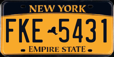 NY license plate FKE5431
