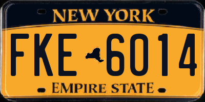 NY license plate FKE6014
