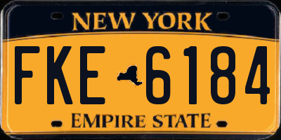 NY license plate FKE6184