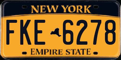 NY license plate FKE6278