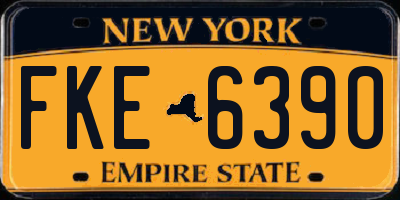 NY license plate FKE6390