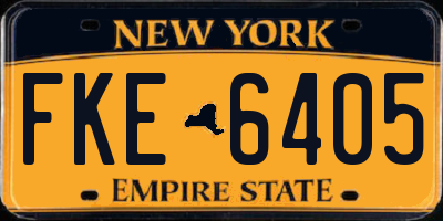 NY license plate FKE6405