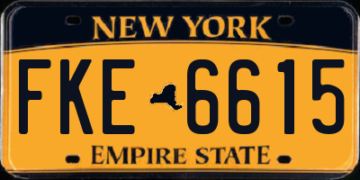 NY license plate FKE6615