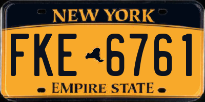 NY license plate FKE6761