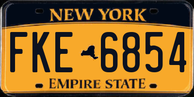 NY license plate FKE6854