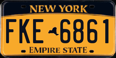 NY license plate FKE6861