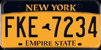 NY license plate FKE7234