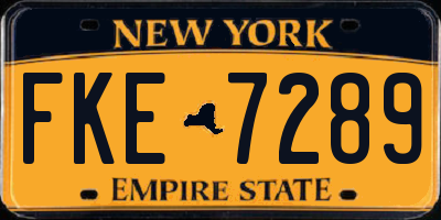 NY license plate FKE7289