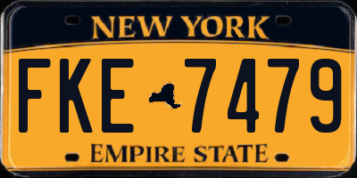 NY license plate FKE7479