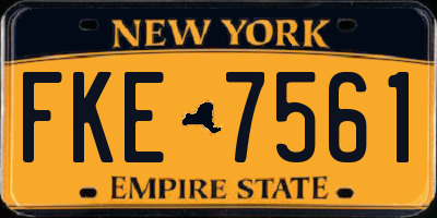 NY license plate FKE7561