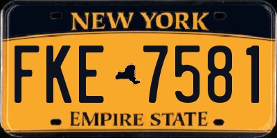 NY license plate FKE7581