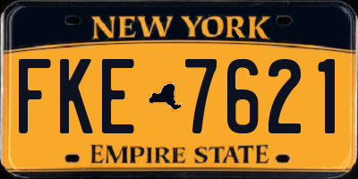 NY license plate FKE7621
