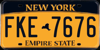 NY license plate FKE7676