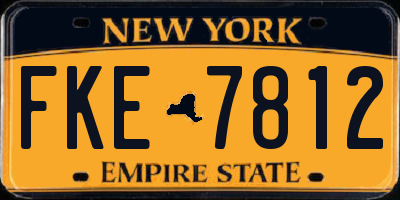 NY license plate FKE7812