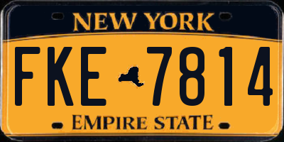 NY license plate FKE7814