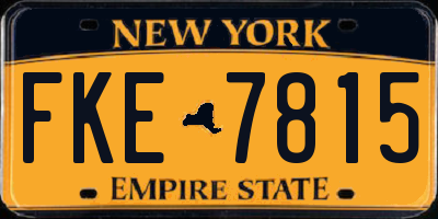 NY license plate FKE7815