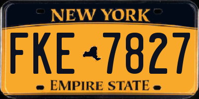 NY license plate FKE7827