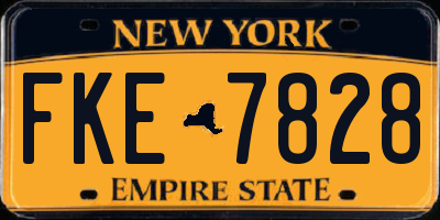 NY license plate FKE7828