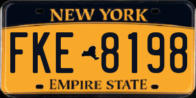 NY license plate FKE8198