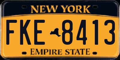 NY license plate FKE8413